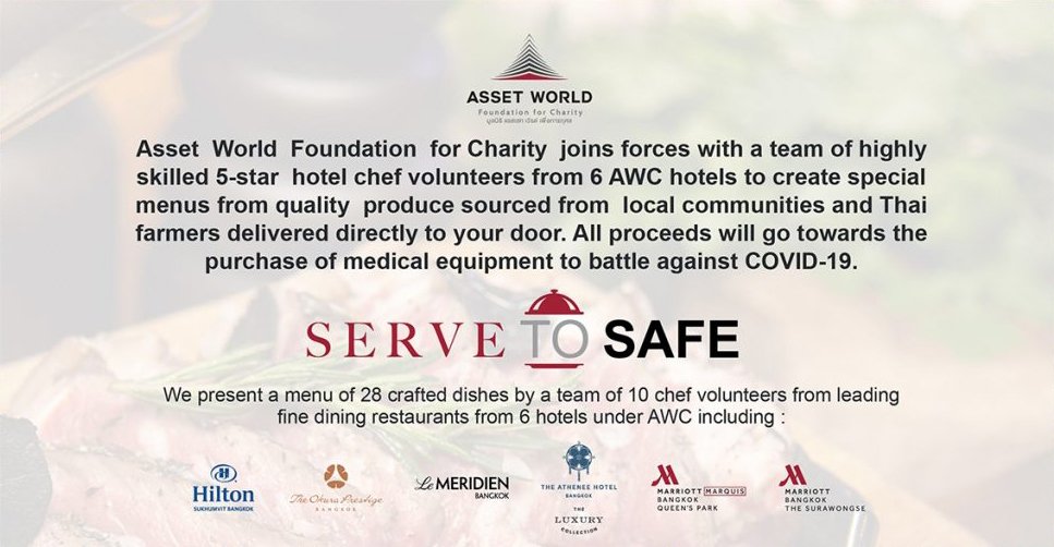 Asset World Corporation with the power of One Spirit joins the battle against the Covid-19 pandemic through the charity project “Serve to Safe” in support of the dedicated medical personnel taking care of Covid-19 patients