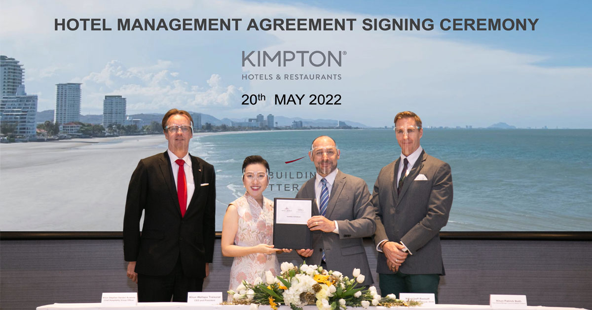 AWC signs agreement with IHG to manage Kimpton Hua Hin Resort, responding to family & business travel demands after Thailand reopens